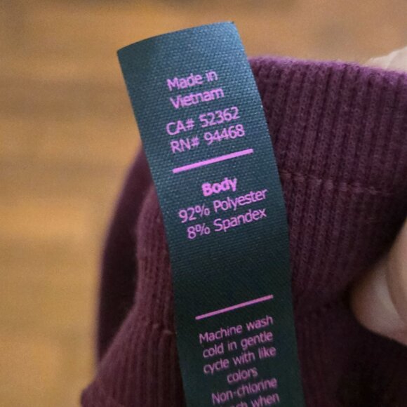 Betsey Johnson Crushed Velvet Sweatpants Cabernet Hooray Size M - Picture 7 of 7